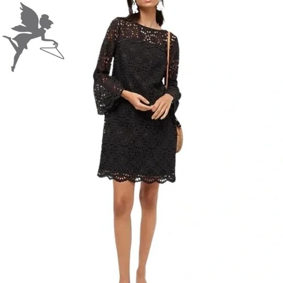 NWT J. CREW Scalloped Eyelet Lace Cutout Lace Shift Dres - Picture 1 of 10